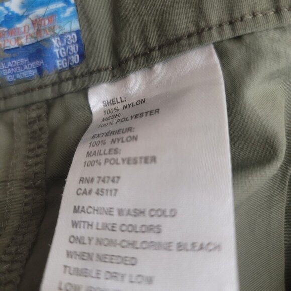 World Wide Sport Mens Convertable Pants Shorts XL 40.5 x 29.5 x 13 OD Green - Picture 10 of 10